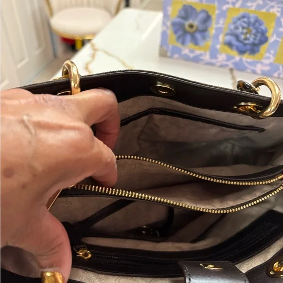 Michael Kors Brown Tote with Gold Hardware - Picture 8 of 8